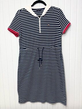 Polo Sport by Ralph Lauren Navy & White Striped Sailor Hoodie Dress Size XL